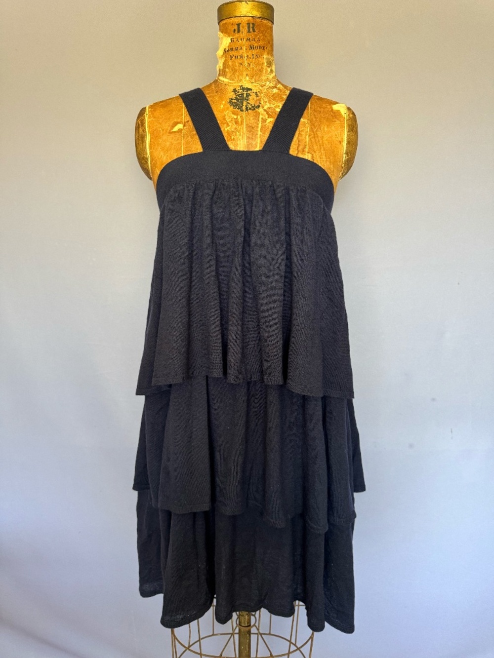 Karoo by Mark Eisen Navy Tiered Ruffle Mini Dress — Size 3, NWT